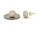 Mens 18K Yellow Gold Finish Cubic Zirconia CZ Round Stud Screw Back 10mm 2 tone Earrings