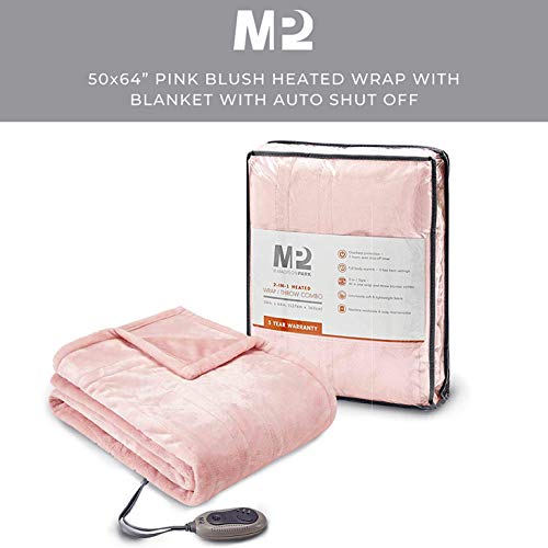 MP2 Fleece Heated Blanket Wrap Shawl, Wearable Electric Poncho Throw