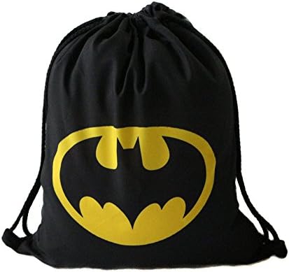 HELLATHUND 3d emoji characters series Light Drawstring Unisex Backpacks for kids(12"(w) 15.5"(h)) (batman logo)