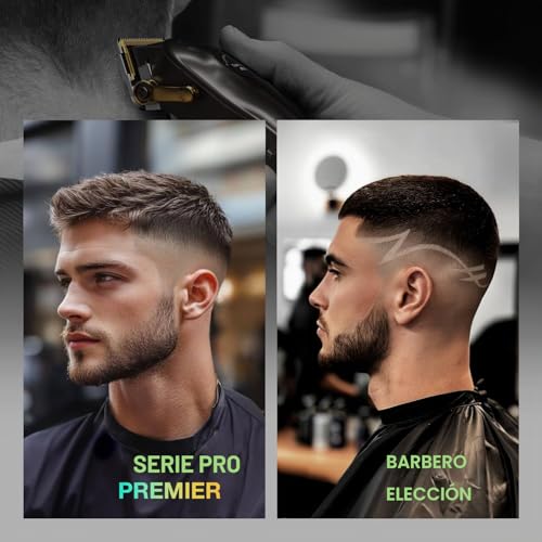 SUPRENT Professional Hair Clippers for Men - Zero Gap T Hair Cutting and Clipper Kit - Cordless Barber Clippers Set with LED Display (Black)