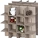 Richard's Homewares - 64 Compartment Cube Ornament Organizer - Holiday Green with Red Handles