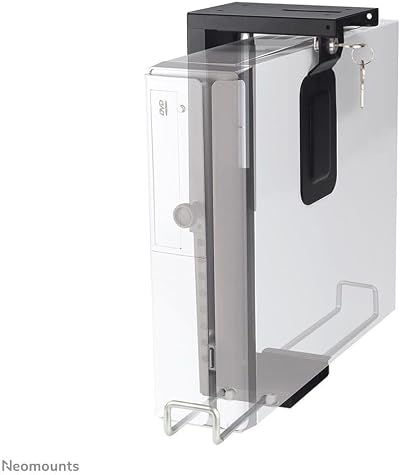 Newstar CPU-D075BLACK Lockable Under Desk PC Mount - Black, Fits 20-36cm H,