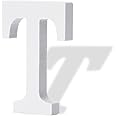 White Unfinished Wood Letters, 4 Inch Wooden Letters For Crafts, Alphabet Marquee Letters For Wedding Birthday Party Wall Decor (Letter T - View #8