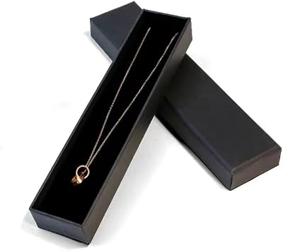 Yukiyi Black Gift Box Necklace Chain Pendant Jewelry Box 21x4x2.4cm