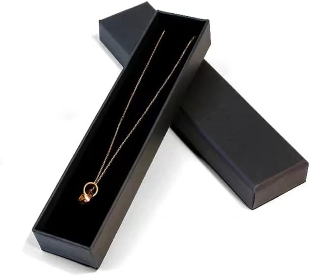 Yukiyi Black Gift Box Necklace Chain Pendant Jewelry Box 21x4x2.4cm