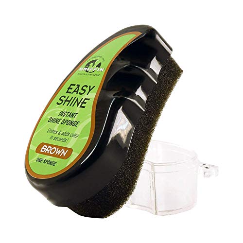 GRIFFIN Easy Shine Shoe Polish - Instant Shoe Shine Sponge (Brown) 3 Pack
