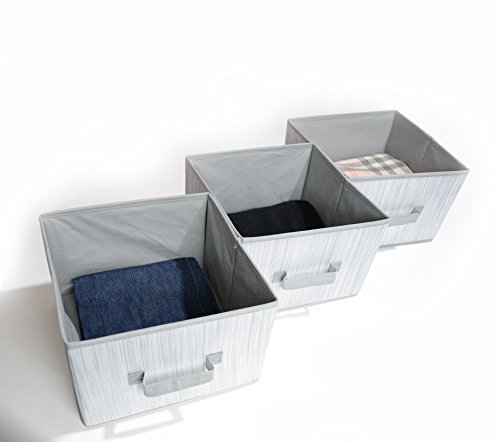 Adorn Home Essentilas| Foldable Closet Fabric Drawers| Fits as Drawers for any Adorn 6 Tier Closet Organizer| Set of 3 Baskets, for Clothing, Accessories, Shoes and Home Essentials - Thumbnail 5