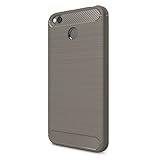 XiaoMi RedMi 4X Case - Ultra Thin Soft TPU Shock Proof Back Cover with Carbon Fiber Design Protective Case for XiaoMi RedMi 4X - Gray