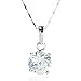 JewelrieShop Super Bling Bling Classic Design Cubic Zirconia Round Shape Pendant Necklace