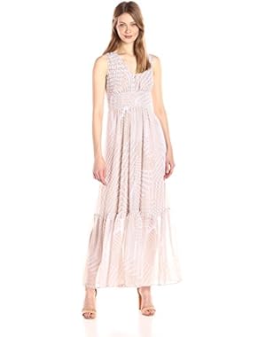 Calvin Klein Women's V-Neck Chiffon Printed Maxi Dress