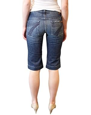 7 For All Mankind Dojo DNA Dark Nakita Medium Wash Cropped Shorts