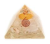 ORGONE Pyramid Selenite,ORGONITE Energy Generator with Flower of Life Symbol,Crystal Quartz Point,Exquisite Gemstones & Reiki Energy