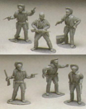 Western Cowboys: 8 piece set of 54mm Plastic Army Men Figures - 1:32 scale