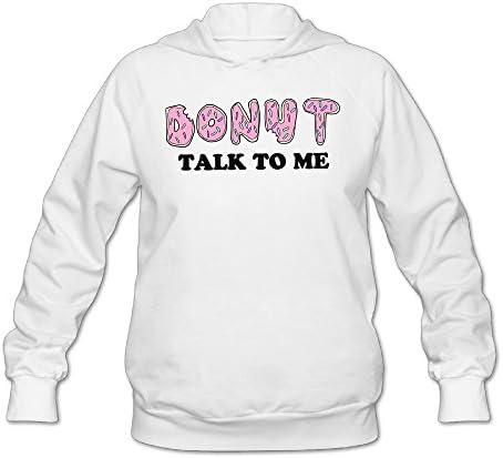 GqushuA Funny Donut Talk To Me Women's Long Sleeve Hoodies XXL White