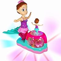 ANJ Kids Battery Operated Mermaid Toys for Girls Age 4 -6; Dual Beautiful Mermaid Doll Set; Rotating, Dynamic Flashing, Bump N Go Running, and Lovely Music; Best Mermaid Toys for Toddlers