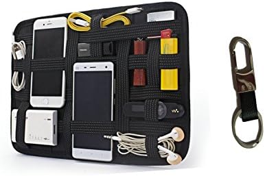 Travel Electronic Organizer, Travel Case for Chargers & Cords, Travel Case for Toiletries & Accessories - Carrying USB Ports, Cell Phone Cables Gadgets Plus 1 Car Keychain Holder
