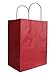 GSSUSA Gift Bags Medium 8x4.75x10.5 Red Paper Bags with Handles Bulk 100 Pack, Kraft Paper Bags for Shopping, Retail, Business, Boutique, Grocery, Merchandise, Restaurant To Go Take Out Bags