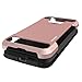 Moto E4 Case,KASEMI [Carbon Fiber Series] Dual Layer Hybrid Case with Shock Absorption for Motorola Moto E4- Rose Gold