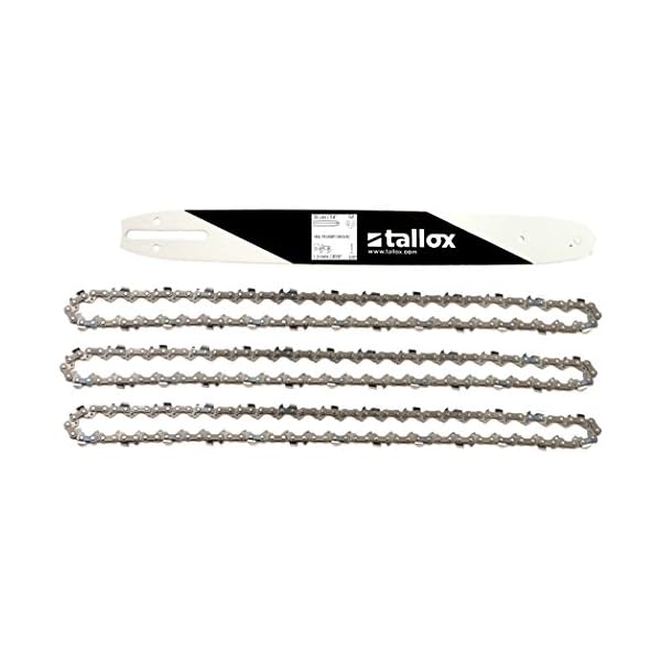 tallox Schwert und 3 Sägeketten 3/8" 1,3 mm 52 TG 35 cm Führungsschiene kompatibel mit Oregon Bosch Dollmar Hitachi Echo Einhell Makita Husqvarna und andere