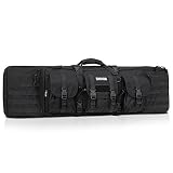 Savior Equipment American Classic Tactical Double Long Rifle Pistol Gun Bag Firearm Transportation Case w/Backpack - 42 Inch Obsidian Black