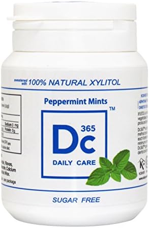 100% Xylitol Sweetened Mints,Peppermint Flavor,Breath Xylitol Mints, Kosher,Halal,Sugar-free,Promotes Oral Health,Fights Bad Breath,Supports Teeth Health 60g/bottle