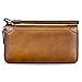IVTG Genuine Leather Wallet for Women Dual Use Zip Long Purse Vintage Handmade Clutch Cowhide Card Holder Organizer (Brown)
