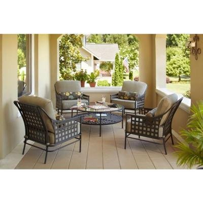 Lynnfield 5-piece Patio Chat Set Includes Coffee Table,lounge Chair