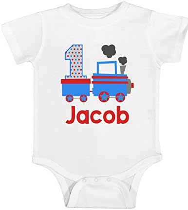Blu Magnolia Co Baby Boys' Train 1st Birthday Outfit or Shirt | Personalized With any Name