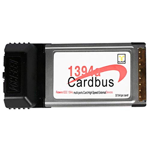JMT 2 Port 6 Pin 1394A IEEE 1394 CardBus Card 54mm Laptop FireWire Card for PCMCIA Digital Camera DV Camcorders Hard Disks Removable Drives Laptop PC