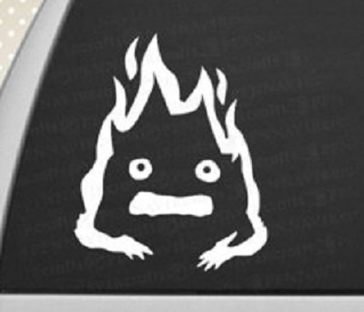 Howl's Moving Castle Calcifer Sticker Decal Studio Ghibli White Car Window Wall Macbook Notebook Laptop Vinyl Decal