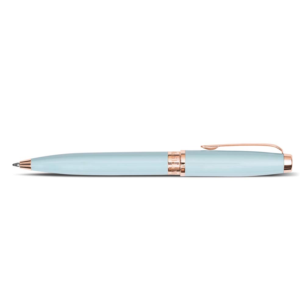 Matilda Myres Rose Gold Fine Ball-Point Pen | Premium Writing Pen with Smooth Ink & Pouch | Stylish Stationery for Notes, Office, Journaling & Gifts | Blue