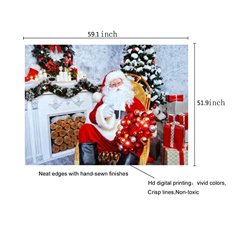 DIOVMA Christmas Tapestry Christmas Backdrop Background Wall Covering Tapestries for Party Livingroom Bedroom Dorm Home Decor (51.9*59.1 Inches)