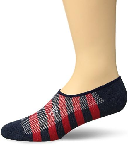 KurB Men's Performance Liner, Denim Heather Thick Thin Stripe, 10-13/Shoe Size 6-12