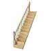 Lowpricenice 1:12 Dollhouse Pre-Assembled Staircase Wooden Stair Stringer Step with Left Handrail