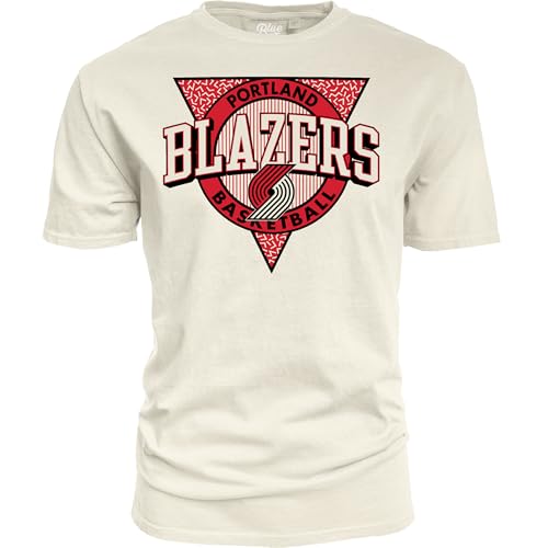 Portland Trail Blazers NBA Officially Licensed T-Shirt Ringspun Triblock Ivory,…