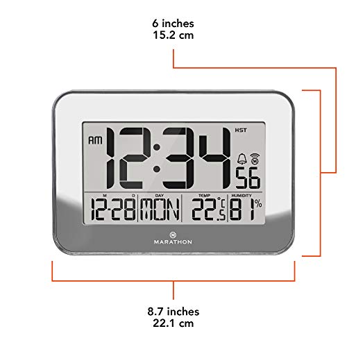 Marathon CL030060 Crystal Framed Atomic Wall Clock (Mirrored) Pricepulse