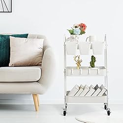danpinera 3-Tier Rolling Cart, Metal Rolling