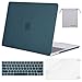 MOSISO Plastic Hard Shell & Keyboard Cover & Screen Protector & Storage Bag Compatible with MacBook Pro 15 inch, Pure Teal