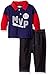 BON BEBE Baby Boys' 2 Piece Longsleeve Collared Shirt with Denim Pant, MVP Blue, 0-3 Months