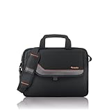 Solo Vector Collection Laptop Slim Brief Case Holds Notebook Computer up to 14.1 Inches, Black with White Accents (VTR131-4/28)