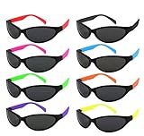 Edge I-Wear 8 Pack 80's Neon Plastic Sunglasses with 100% UV Protection 5460RA-SET-8 (Made in Taiwan)