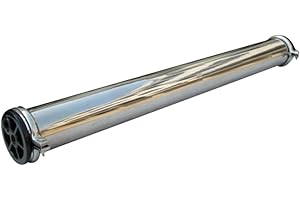 Coastal Water Filters RO Membrane Housing Pressure Vessel 4" x 40", Stainless Steel, 1/2" Feed and Drain Ports, Mounting hardware included, 300 PSI, Commercial Grade Water Filtration Equipment