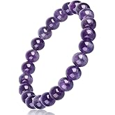 Amethyst Bracelet for Women Amethyst Beaded Bracelets, Healing Stone Layered Bracelet Gifts For Women 8mm