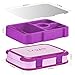 Leakproof Kids Lunch Box | 4-Compartment Bento Box for Kids | BPA-Free | School Lunch Container for Boys Girls | Children Travel On-the-Go Meal Prep and Snack Packing Food Storage Containers | Purple