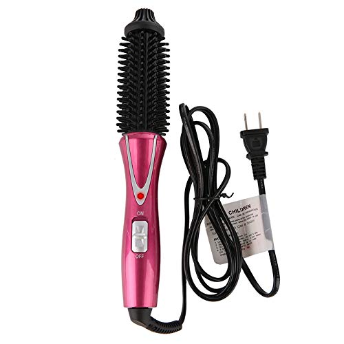 Hair Curler Brush,Travel Ceramic Tourmaline Ionic Hair Curler Hot Brush Professional Anti-Scald Instant Heat Up Curling Wands Heated Styler Brush for Long Hair(US)