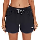 HODOSPORTS Women's 4" Swim Shorts Quick Dry Board Shorts Swimsuit Bottom with Pockets