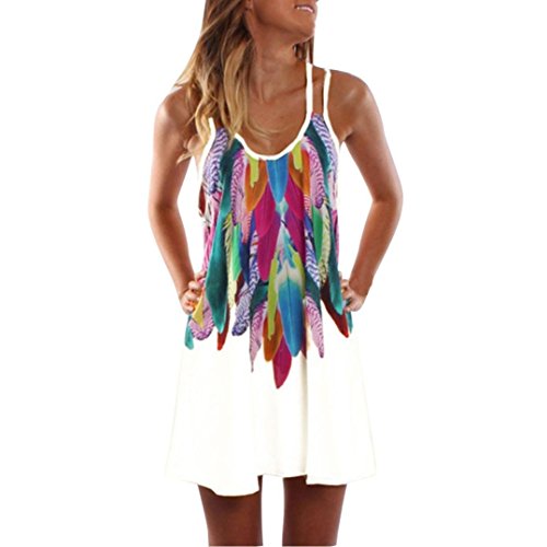 NREALY Women's Summer Boho Casual Printed Maxi Party Cocktail Beach Dress Sundress