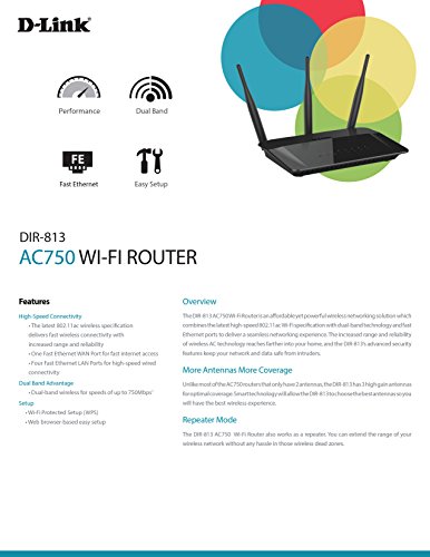 D-Link DIR-813 AC750 Wi-Fi Router