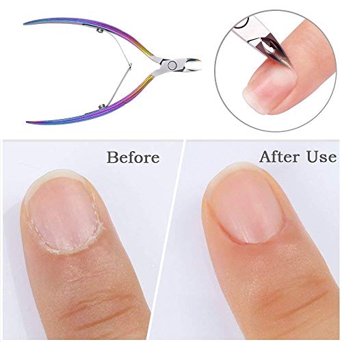 PrettyDiva Cuticle Nipper - Stainless Steel Nail Cuticle Cutter Trimmer Clipper with Double Spring, Durable Dead Skin Remover Manicure/Pedicure Tool for Fingernail Toenails - Thumbnail 4