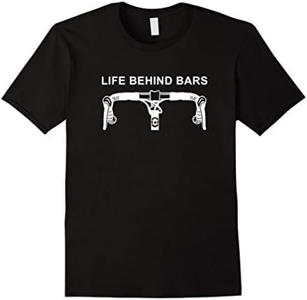 Mens LIFE BEHIND BARS T-Shirt Funny Cycling Biking Tee XL Black